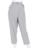 ベルト付きテーパードパンツ/濃グレー