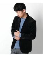 ベルベットテーラードジャケット/結婚式、セレモニー、パーティー、二次会/ブラック(019)