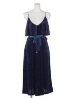 ベロアウエストリボンキャミソールワンピース/ロイヤルブルー