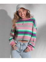 ボーダーショートトップス/ピンク(008)