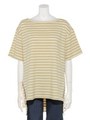 ボーダースリットT/ベージュ