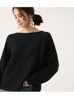 ボートネックドルマンニットプルオーバー/BLK