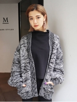 ボリュームスラブカーディガン/L.MIX