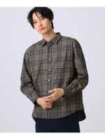 ポリネルチェックシャツ/ブラウン(242)