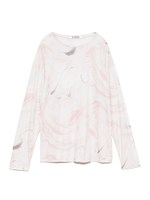 マーブルロングスリーブトップス/WHT