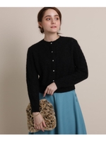 モヘヤ混アランショートニットカーディガン/ブラック(019)