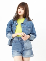 ラップデニムショートパンツ/ブルー