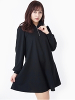 ラビットパーカーワンピース/ブラック