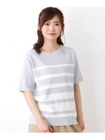 ラメボーダーニット/グレー(312)