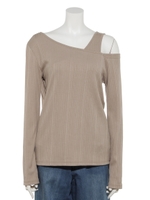 ランダムテレコセットプルオーバー/ベージュ