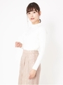 ランダムリブクルーネックニット/オフホワイト