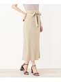 リッチリネンストレッチスカート/ベージュ(052)