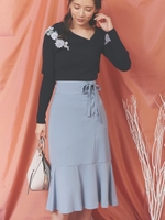 リボンマーメイドスカート/サックス