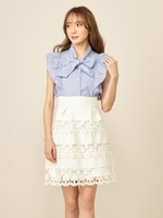 レースゴムスカート/オフホワイト