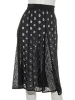 レースパッチワークスカート/ブラック