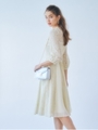 レースプリーツ切替イレヘムワンピース/L.YLW