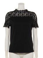 レースヨークカットソーPO/クロ