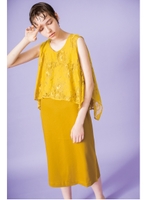 レースレイヤードワンピース/YELLOW