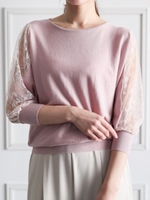 レース切替ドルマンニット/ピンク