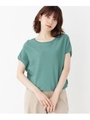 レーヨンマルチファンクションドルマン半袖プルオーバー/ライトグリーン(021)