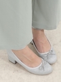 レトロバレエパンプス/シルバー