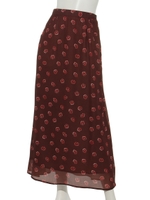 レトロフラワーマーメイドスカート/ブラウン