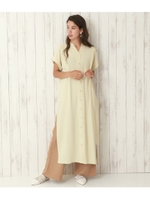 ロングスリットワンピース/ベージュ(005)