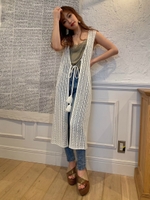 鈎針風ジレ/O.WHT