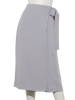 巻きスカート風ワイドパンツ/サックス