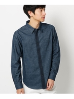 起毛ツイルコール長袖シャツ/ネイビー(093)