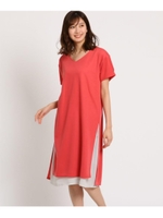 重ね着風ワンピース/ペルシアンレッド(074)