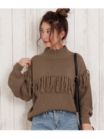 切り替えフリンジデザインニ/モカ(016)