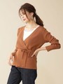 前後２ｗａｙカシュクールリブニットＬ／Ｓ/キャメル