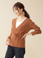 前後２ｗａｙカシュクールリブニットＬ／Ｓ/キャメル