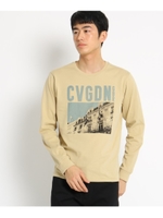 長袖フォトプリントTシャツ/サンドベージュ(053)