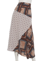 柄コンビイレヘムスカート/オフホワイト