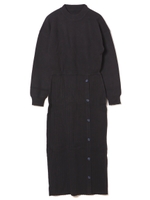 釦デザインニットワンピース/ブラック