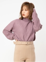 裏シャギーボトルネックプルオーバー/ピンク