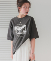 オーバーサイズピグメントフォトプリントTシャツ【メール便可／100】