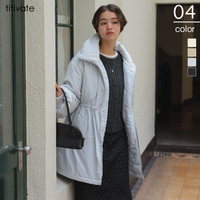 ウエストドローストリングハイネック中綿ジャケット