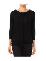 レイヤード風配色リボンニットカーディガン