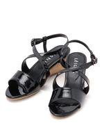 レザー調クロスデザインサンダル