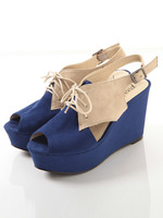 【glifeed】バイカラーレースアップサンダル