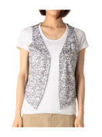 スパンコール総柄×無地ベスト