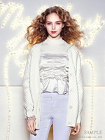 スリーブファスナーニットカーディガン