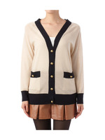 バイカラーVネックカーディガン