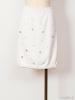 【Balcony and Bed】フラワースパングルビジューニットタイトスカート