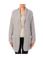 キルトピン付き ロングニットカーディガン