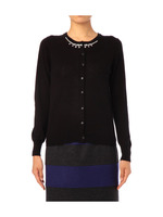 ネックビジュー ニットカーディガン