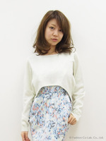 ラメワッフルショートプルオーバー